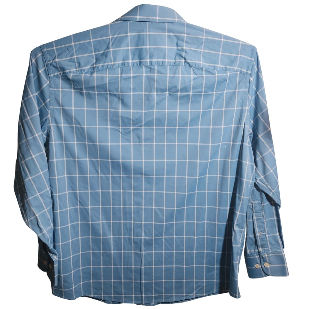 UNTUCKit Greves Blue Windowpane Performance Shirt Mens XXL 40451 Regular Fit - Picture 2 of 9